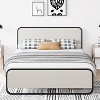 Full Size Metal Bed Frame with Curved Upholstered Headboard and Footboard, 10.3'' Underbed Space, No Box Spring Needed, Easy Assembly, Beige - 3 of 4