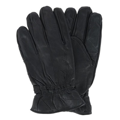 CTM Men's Heavy Leather Glove with High Pile Fleece Lining