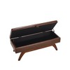 CAVINAS Plush Storage Ottoman Bench with Solid Wood Legs,Footstool with Hidden Compartment,Storage Bench for Living Room,Bedroom - 2 of 4