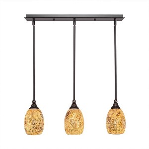Toltec Lighting Any 3 - Light Chandelier in  Dark Granite with 5" Gold Fusion Shade - 1 of 1