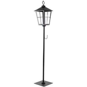 Northlight 43.75" Matte Black Candle Lantern with Wreath Holder - 1 of 4