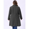 Agnes Orinda Women's Plus Size Winter Notched Lapel Double Breasted Pockets Long Overcoats - 4 of 4