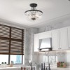 Maxax 11.8" Black Crystal Flush Mount Ceiling Light, 3-Light Dimmable Glam Fixture for Bedroom/Entryway - 4 of 4