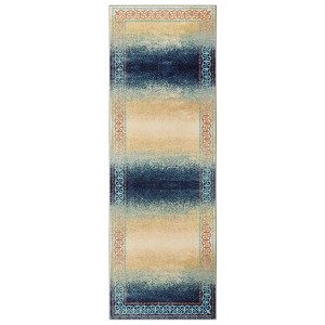 Washable Modern Bordered Rug Non Slip Low Pile Rug Soft Contemporary Throw Floor Cover Foldable Indoor Carpet for Living Room Bedroom Playroom - 1 of 4