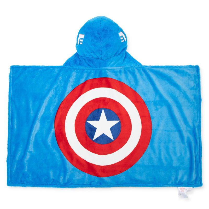 Marvel Captain America Kids&#39; Hooded Blanket Red/Blue, 4 of 6