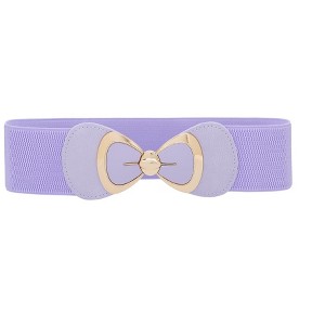 INSPIRE CHIC Women's Bow Buckle Elastic Waist Seal Belts - 1 of 4