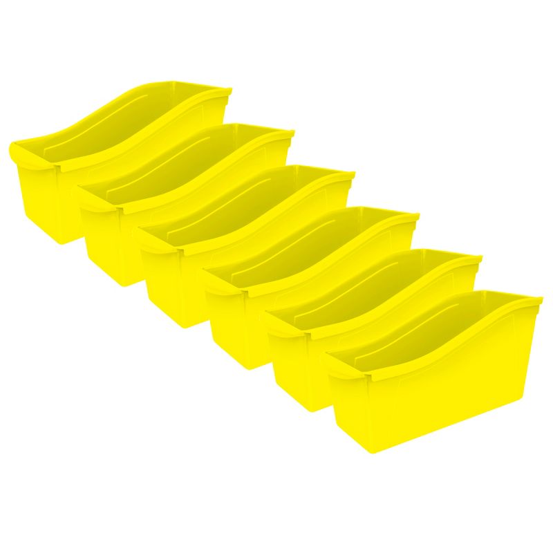 Storex Large Book Bin, Yellow, Pack of 6, 1 of 3