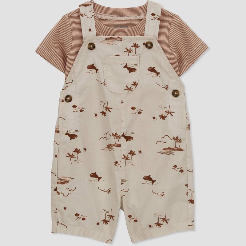 Carter&#39;s Just One You&#174; Baby Boys&#39; Scenic Overalls - Brown, 3 of 7