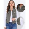INSPIRE CHIC Women's Buttoned Washed Denim Vest with Faux Chest Flap Pockets - 2 of 3