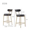 25" Seat Hight Upholstered Set of 2 Counter Height Bar Stools with Backs, Silver Grey/ Gold Grey , 4W - ModernLuxe - 4 of 4