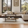 Farmhouse Oval Coffee Table w/Storage, 2-Tier Wood Center Table for Living Room, Modern Coffee Table for Small Space, Office, Apartment - 4 of 4