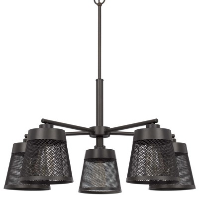 Cal Lighting 60W x 5 Hampton metal chandelier with mesh shades