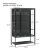 LED Display Cabinet with Glass Doors, Steel Curio Cabinet Storage Cabinet with Adjustable Shelves Accent Cabinet Pantry Organizer, Black-ModernLuxe - 3 of 4
