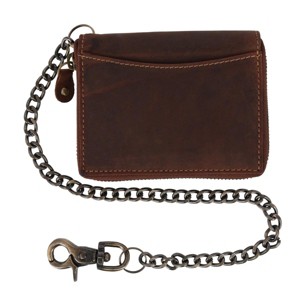 CTM Men's Bifold Zip Around Chain Wallet with Interior Zip - 1 of 4