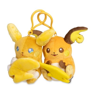 Pokemon Center Raichu & Alolan Raichu Parallel Pairs Two-Plush Key Chain