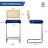Bencmate Dining Chairs, Counter Height Bar Stools Set of 2, Upholstered Velvet Barstools, 30 inch, Blue, 17.7"*18.9"*39.4" - 2 of 4