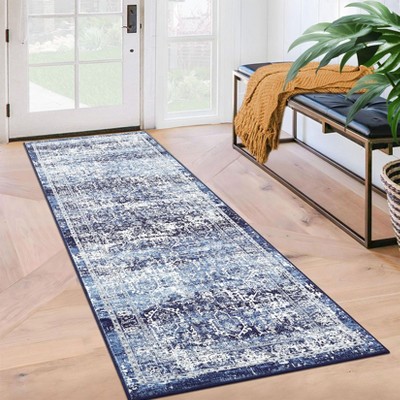Machine Washable Area Rugs Ultra Thin Traditional Throw Rugs  Non Slip Foldable  Oriental Distressed Floor Cover Stain Resistant Indoor Carpet