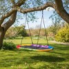 Gymax 60Inch Adjustable Oval Saucer Tree Swing for Kids Outdoor Giant Platform w/ 700 lbs Capacity for Backyard Multi-color/Blue - 3 of 4