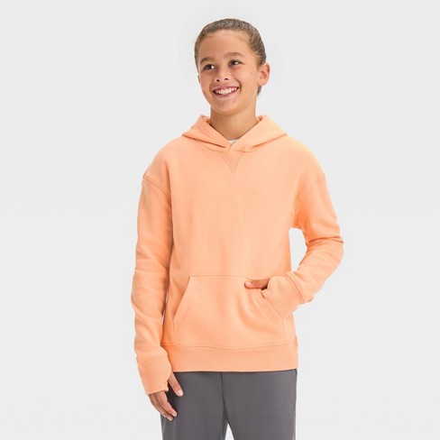 Boys' Fleece Hooded Sweatshirt - All In Motion™ Light Gray L : Target