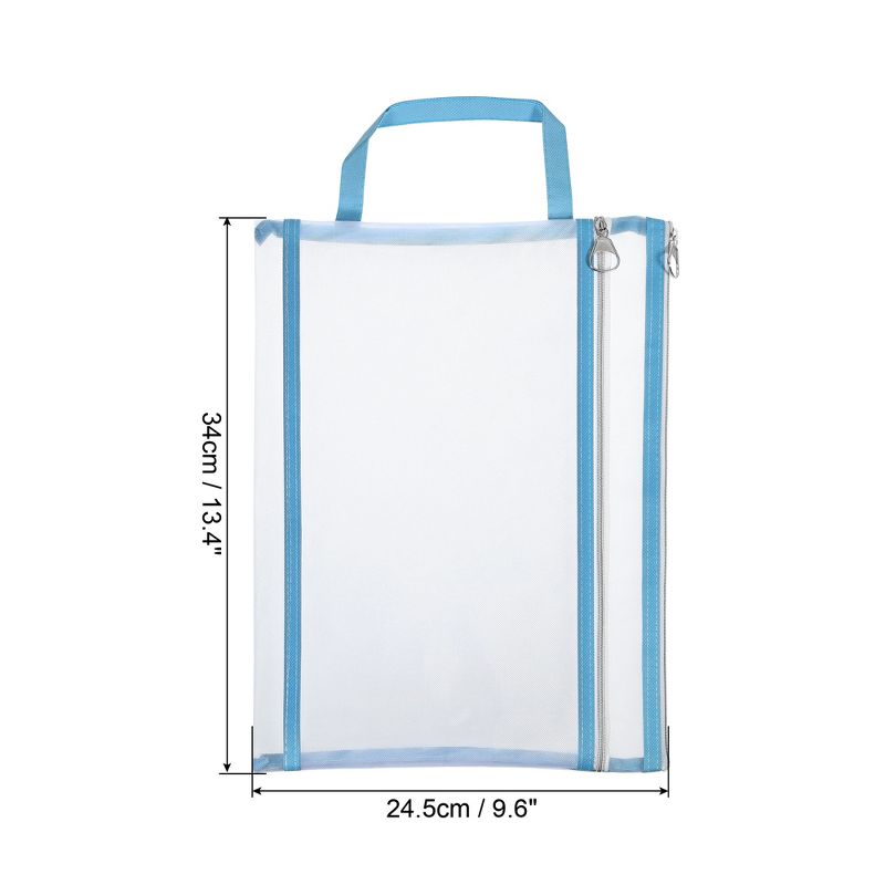 Unique Bargains Nylon Document Zip Pouch with Handle Mesh Clear Files Bag for Office Business, 2 of 6