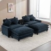 Sectional Sofa with 2 Ottomans, Sofa with USB Ports and Cup Holders and Storage Compartment, Chenille Couch with Plywood Frame-Cuddlewood - 2 of 4