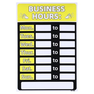 Unique Bargains PVC Self-Adhesive Waterproof Store Shop Business Hour Sign 1 Set - 1 of 4
