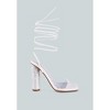 Scansta Lace Up Rhinestone Embellished Heel Women Sandals - 2 of 4