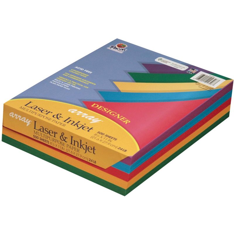 Array Multi-Purpose Paper, 8-1/2 x 11 Inch, 24 lb, Assorted Designer Colors, Pack of 500, 3 of 5