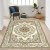 Living Room Rugs, Large Washable Vintage Floral Boho Area Rug Non-Slip Bedroom Rug Soft Low-Pile Oriental Indoor Carpet for Dining Room Office - 4 of 4