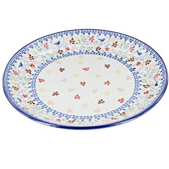 Blue Rose Polish Pottery Ceramika Artystyczna Dinner Plate