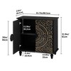 ChicFurnit Decorative Storage Cabinet Floral Carved Sideboard with 2 Doors for Living Room, Black, 36.60"*17.70"*9.40" - 3 of 4