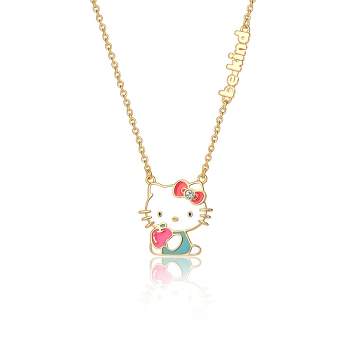 Sanrio Hello Kitty Crystal "BE KIND" Apple Necklace - 18'' Chain