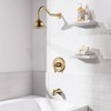WOWOW Single Handle 1-Spray Tub and Shower Faucet 1.8 GPM with Brass Rough-in. Valve Included in Brushed Gold - 2 of 4