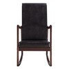 Rubber Wood and Plywood Rocking Chair with Armrest, Removable Cushions and Foam Padding for Living Room - 2 of 4