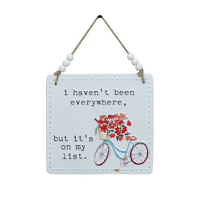 VIP Metal 8 in. Red On My List Bicycle Embossed Sign