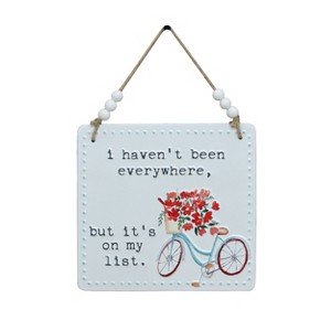 VIP Metal 8 in. Red On My List Bicycle Embossed Sign - 1 of 2