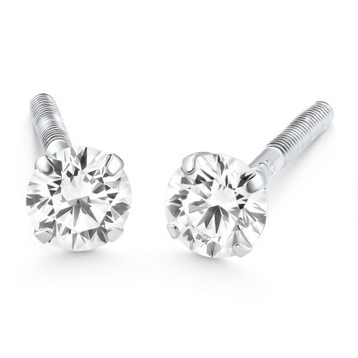 Pompeii3 1/4 Ct Diamond Screw Back Studs 14k White Gold Lab Created Eco Friendly