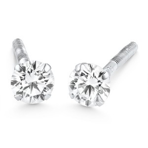 Pompeii3 1/4 Ct Diamond Screw Back Studs 14k White Gold Lab Created Eco Friendly - 1 of 4