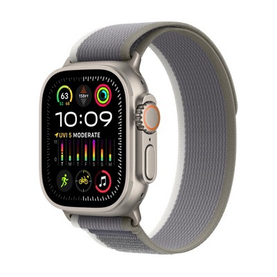 Image of Apple Watch Ultra 2 GPS + Cellular (2024), 49mm Titanium Case with Green/Gray Trail Loop - M/L