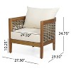 Christopher Knight Home Bruce Outdoor Acacia Teak Club Chair with Optional Sunbrella Cushions - 3 of 4