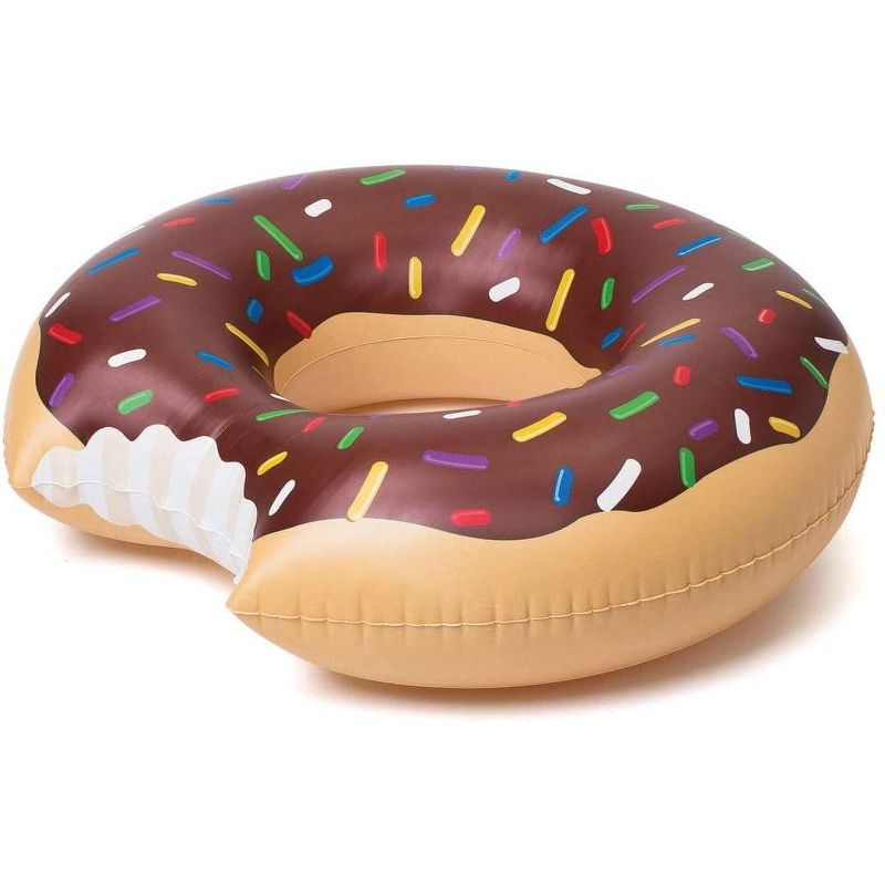 Big Mouth Toys Frosted Chocolate Donut 4 Foot Inflatable Pool Float, 1 of 6