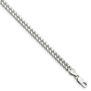 Black Bow Jewelry 5mm Sterling Silver Solid D/C Domed Curb Chain Bracelet - 1 of 4