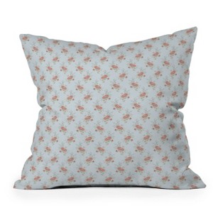 Deny Designs Evanjelina and Co Vintage French Flower Blue Square Indoor Throw Pillow - 1 of 4
