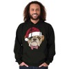Cute Santa Pug Bulldog Christmas Hoodie Sweatshirt Women Men Brisco Brands - 3 of 4