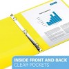 Davis Group 6pk 5/8" Premium Economy Round Ring Binders Yellow: .5 Inch, Polypropylene, 100 Sheet Capacity, 2 Pockets - 4 of 4