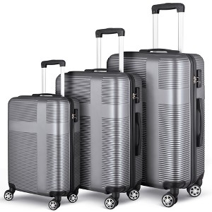 3 Piece Luggage Set With TSA Lock, Lightweight Cross Stripe Suitcase Hardshell Luggage Set (20in/24in/28in) - 1 of 4