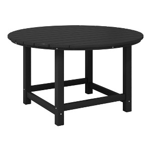 WestinTrends Malibu Kids Outdoor Patio Furniture HDPE 38" Wide Round Dining Table, Black - 1 of 4