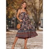 INSPIRE CHIC Women's Floral Skirts High Waist A Line Boho Maxi Skirt - 4 of 4