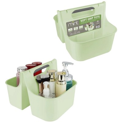 J&V TEXTILES Portable Shower Caddy, Bathroom Organizer Basket, Perfect Size for Dorm/College, Plastic Bath Tote, Dries Quickly with Drainage Holes