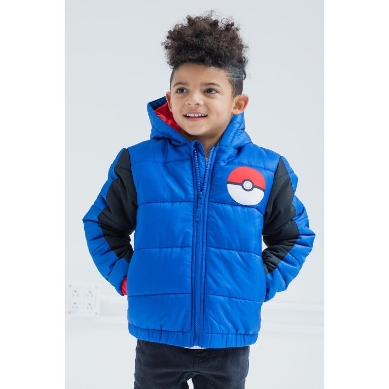 Pokemon Pikachu Zip Up Winter Coat Puffer Jacket Little Kid to Big Kid, 2 of 8